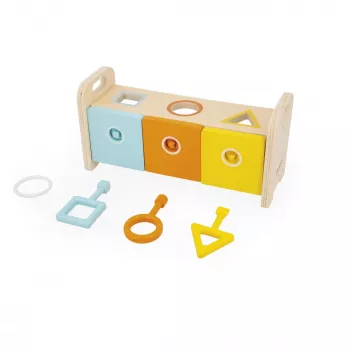 Janod Essentiel Trieur de formes en bois avec clés