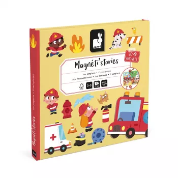 Janod Magneti'stories Pompiers set d'histoires magnétique – 30 pièces