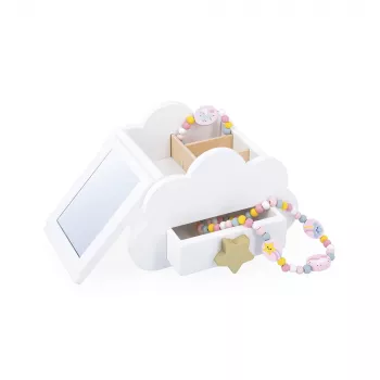 Janod boîte à bijoux musicale licorne avec miroir, collier et bracelet 3+