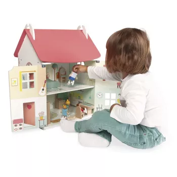 JANOD Lilliputiens maison de poupée en bois avec 15 accessoires J06467