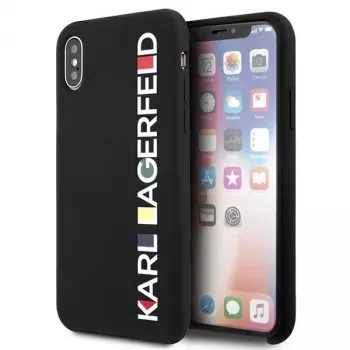 Karl Lagerfeld KLHCPXBHWHBK coque rigide pour iPhone X/XS noire brillante Bauhaus