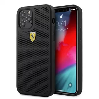 Ferrari FESPEHCP12MBK coque rigide On Track Perforated pour iPhone 12/12 Pro 6,1