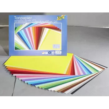 Papier de bricolage Folia couleurs assorties 130 g/m² - 130 g/m²