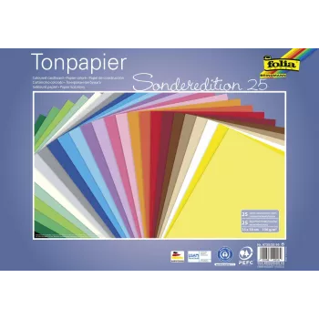 Papier de couleur Folia Special Edition 25 couleurs assorties 130 g/m² 25 feuilles A4