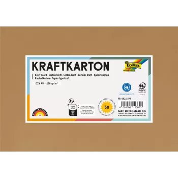 Carton kraft Folia papier kraft brun 230 g/m² 50 feuilles - A5