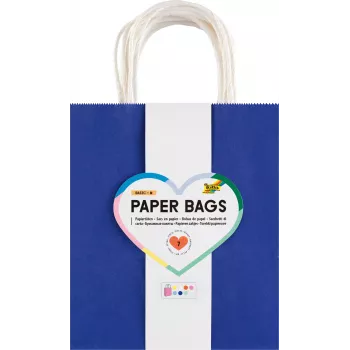 Folia 7 Sacs en papier BASIC M bleu bleu clair rose rouge jaune blanc menthe 18,0