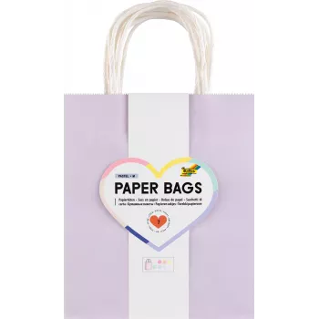 Folia 7 Sacs en papier PASTELL M lilas clair bleu clair jaune clair menthe abricot crème