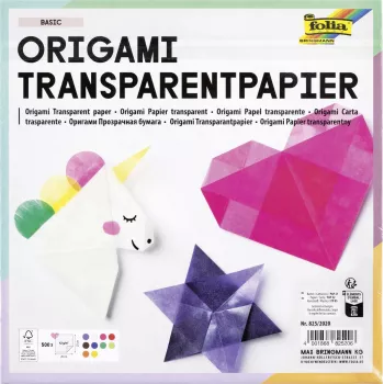 Papier pliable transparent Folia 20 x 20 cm, 20 feuilles, 42 g/m², transparent