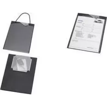 MAUL 2334690 porte-documents de commande automobile avec pince et poche à clés, A4, noir
