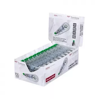 Tombow CT-CA4-20 MONO CA Correction Roller - White Tape 10 m x 4.2 mm - Green/Transparent Dispenser - 20 Pieces