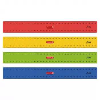 BRUNNEN Ruler 30.0 cm Red Yellow Green or Blue