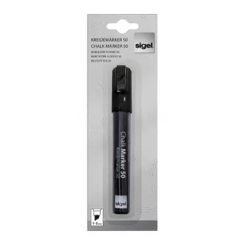 SIGEL Kreidemarker 50 marqueur à la craie pointe biseau 1-5 mm noir 1 pièce
