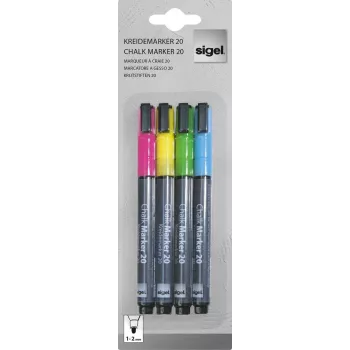 SIGEL Chalk Marker 20 pointe ronde blanc