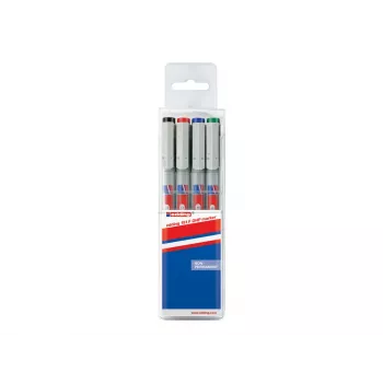 Stylo pour rétroprojecteur EDDING 4-151-4 non permanent assorti, 4 stylos par pack