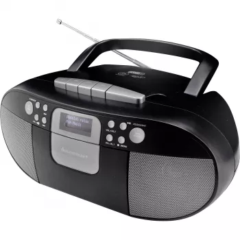Soundmaster SCD7800SW radio DAB+ FM CD cassette avec fonction réveil, noire