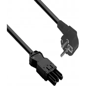 HELOS GST18 Compatible Connection Cable CEE 7/7 90° Plug to Socket Black 1.5m