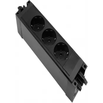 HELOS Multiprise compatible GST18 3 prises CEE7/3 noire