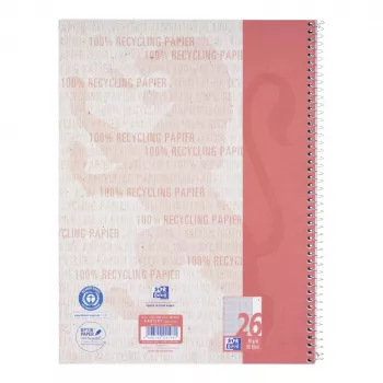 Bloc de collège Oxford A4+ 80 feuilles 90 g/m² quadrillé 4 trous perforé marge droite blanc