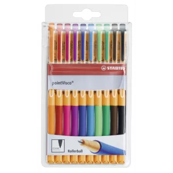 STABILO PointVisco Stylo gel - multicolore - 0,5 mm - lot de 10