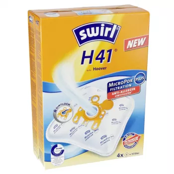 Swirl H 41 MicroPor Plus AntiBac Vacuum Cleaner Bags (4 Bags + 1 Filter)