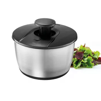 Essoreuse à salade GEFU PUSH IT en acier inoxydable