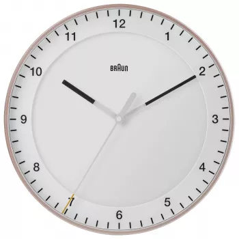 Braun BC17PW Horloge murale à quartz analogique, 30 cm, rose/blanc