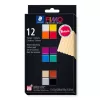 STAEDTLER FIMO 8043 C Modeling Clay Set - 12 Colors - Black, Blue, Champagne, Green, Grey, Magenta, Orange, Red, Terracotta, Violet, White, Yellow - 12 x 25 g Blocks - Oven-Bake Polymer Clay - Soft - 110°C - 30 min