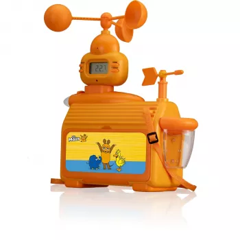 Station météo DieMaus pour enfants - kit scientifique éducatif avec thermomètre, pluviomètre, anémomètre, girouette