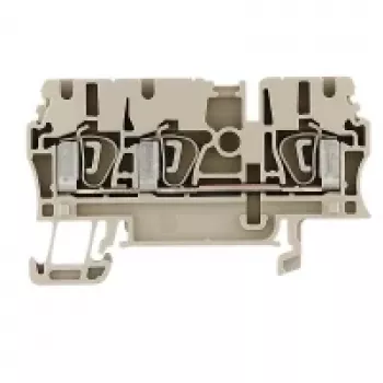 Weidmüller ZDU 2.5/3AN Feed-Through Terminal Block, Spring Clamp Connection, 2.5 mm², Beige, 100 Pieces