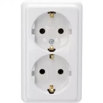 HEINRICH KOPP prise de terre 2 postes, en saillie, standard, blanc arctique 102502002