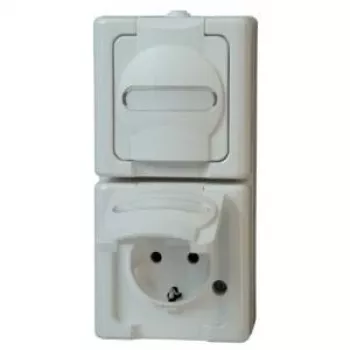 HEINRICH KOPP BLUE ELECTRIC prise double en saillie IP44 blanc arctique 2 postes verticale (131402009)