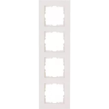Heinrich Kopp cadre de recouvrement 4 postes HK07 PURE 299,6 x 86 x 9,5 mm IP20 fixation à clips blanc brillant