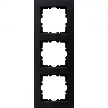 Heinrich Kopp cadre de recouvrement HK07 3 postes noir mat