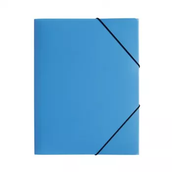 PAGNA Chemise à élastique A4 PP bleu clair 3 rabats élastique