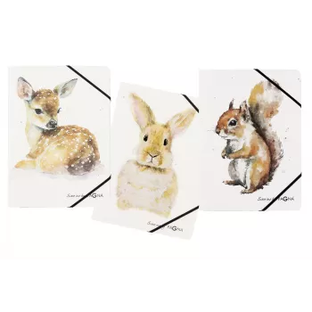 PAGNA Save Me Classeur à élastique d'angle DIN A4 faon lapin écureuil lot de 3