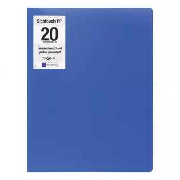 PAGNA Office porte-vues DIN A4 20 pochettes bleu