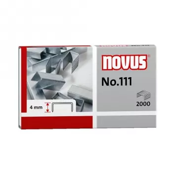 Novus No.111 agrafes - 4 mm - 2000 pièces - 15 feuilles - métal - gris