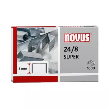Novus Dahle Novus 24/8 SUPER pack d'agrafes - 8 mm - 1000 agrafes - acier inoxydable