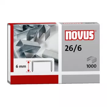 Novus Dahle Novus 26/6 pack d'agrafes - 6 mm - 1000 agrafes - acier galvanisé - argent