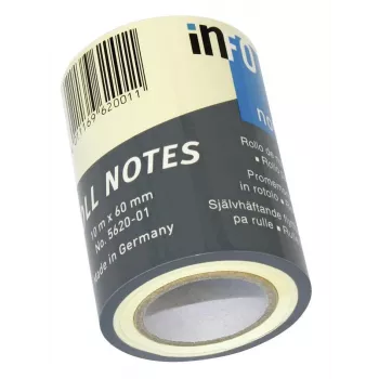 inFO Replacement Sticky Note Roll Standard 5620-01 Yellow 1 Roll