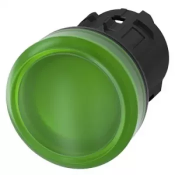 Siemens SIRIUS ACT 3SU1001-6AA40-0AA0 Green LED Indicator Light 22mm Round 24V AC/DC Screw Terminal