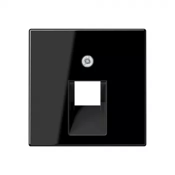 JUNG A 569-1 BFPLUA SW plaque de recouvrement pour prises de données IAE/UAE, 1 x 8 broches, thermoplastique, série A, noir