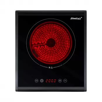 Steba HK 25 plaque vitrocéramique 2000 W 1 zone de cuisson noire/argent