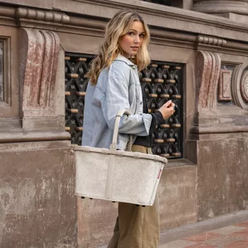Reisenthel Carrybag Teddy Sand (BK1042) - panier de courses, 22 L, polyester recyclé