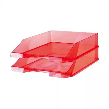 Bac à courrier standard HAN - rouge transparent - DIN A4/C4/Folio - série KLASSIK