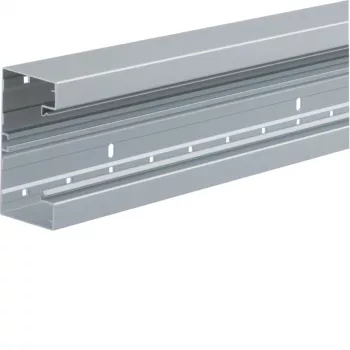 Hager BRA651301ELN Base de goulotte de plinthe, aluminium anodisé naturel, 2000x130x65 mm