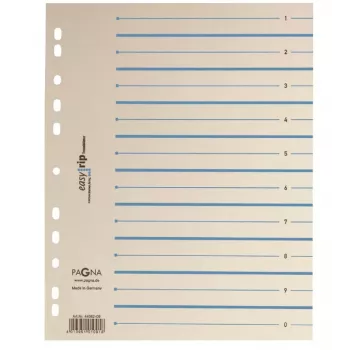 Intercalaires à index PAGNA Easy Rip A4 100 feuilles beige perforés 4 trous carton 160 g/m²