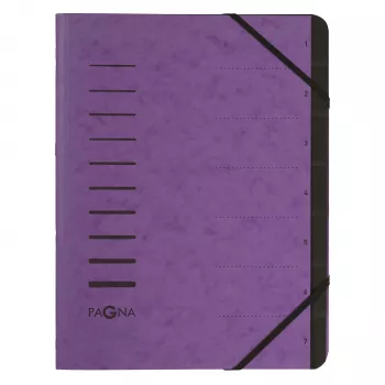Pagna 40058-10 Classeur organisateur 7 compartiments, A4, aubergine