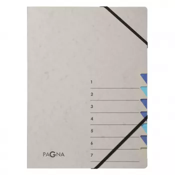 Pagna 44307-02 Classeur organisateur 7 compartiments, A4, gris