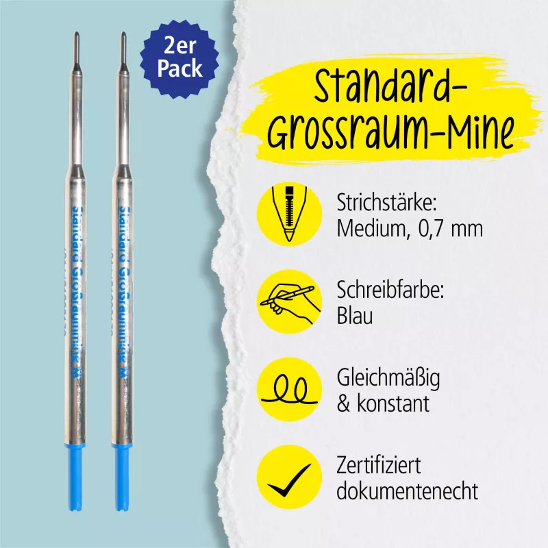 2 recharges de stylo à bille ONLINE M bleu